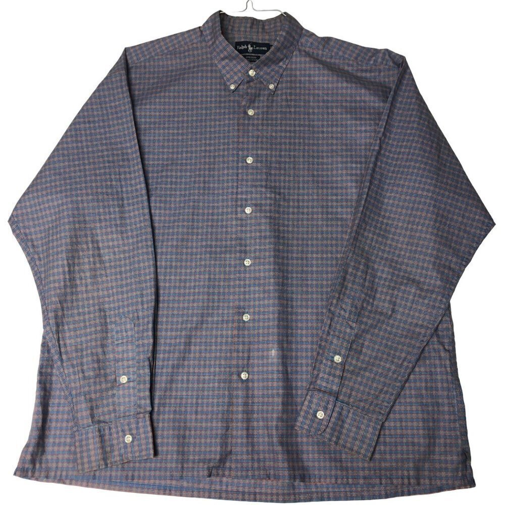 RALPH LAUREN GREGGOR LONG SLEEVE‎ CHECK SHIRT XL